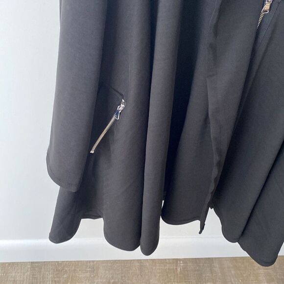 PATRIZIA LUCA NWT Trench Coat Women’s M Swing Jacket Black Y2K Goth Cyberpunk - Picture 8 of 12